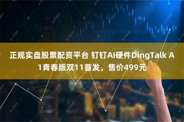 正规实盘股票配资平台 钉钉AI硬件DingTalk A1青春版双11首发，售价499元