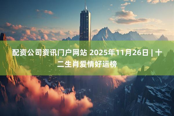 配资公司资讯门户网站 2025年11月26日 | 十二生肖爱情好运榜